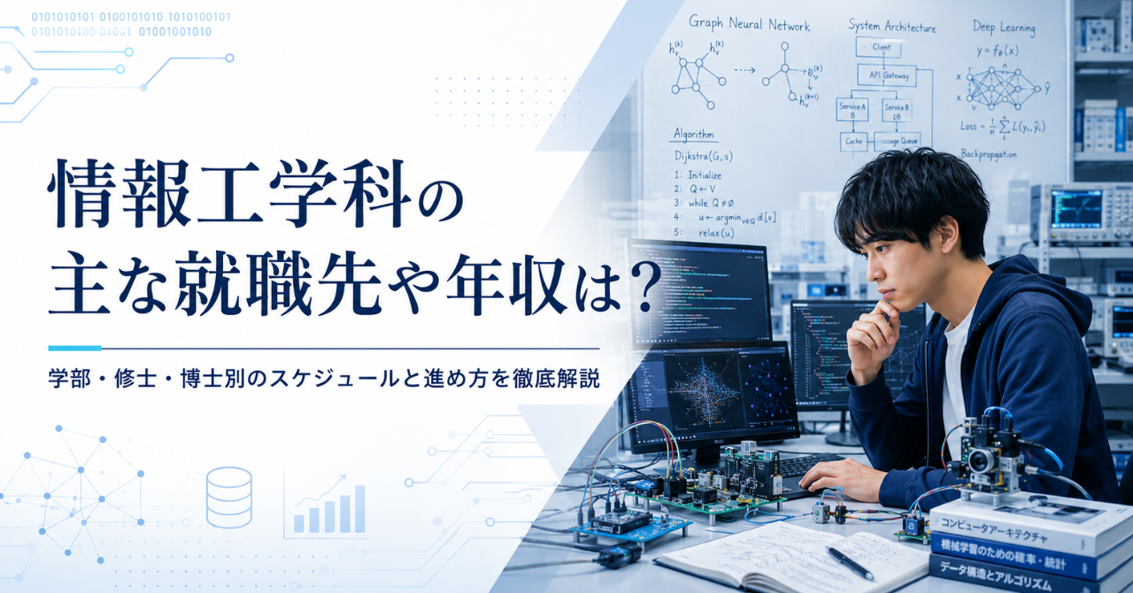 情報工学科の主な就職先や年収は？学部・修士・博士別のスケジュールと進め方を徹底解説