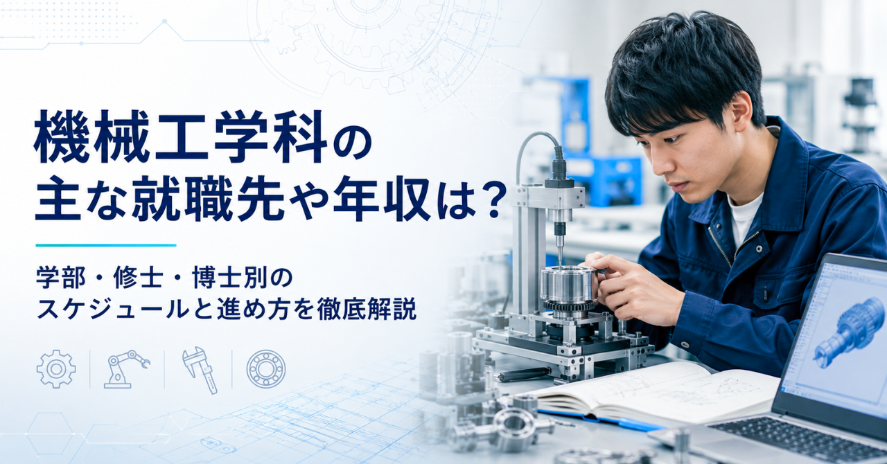 機械工学科の主な就職先や年収は？学部・修士・博士別のスケジュールと進め方を徹底解説