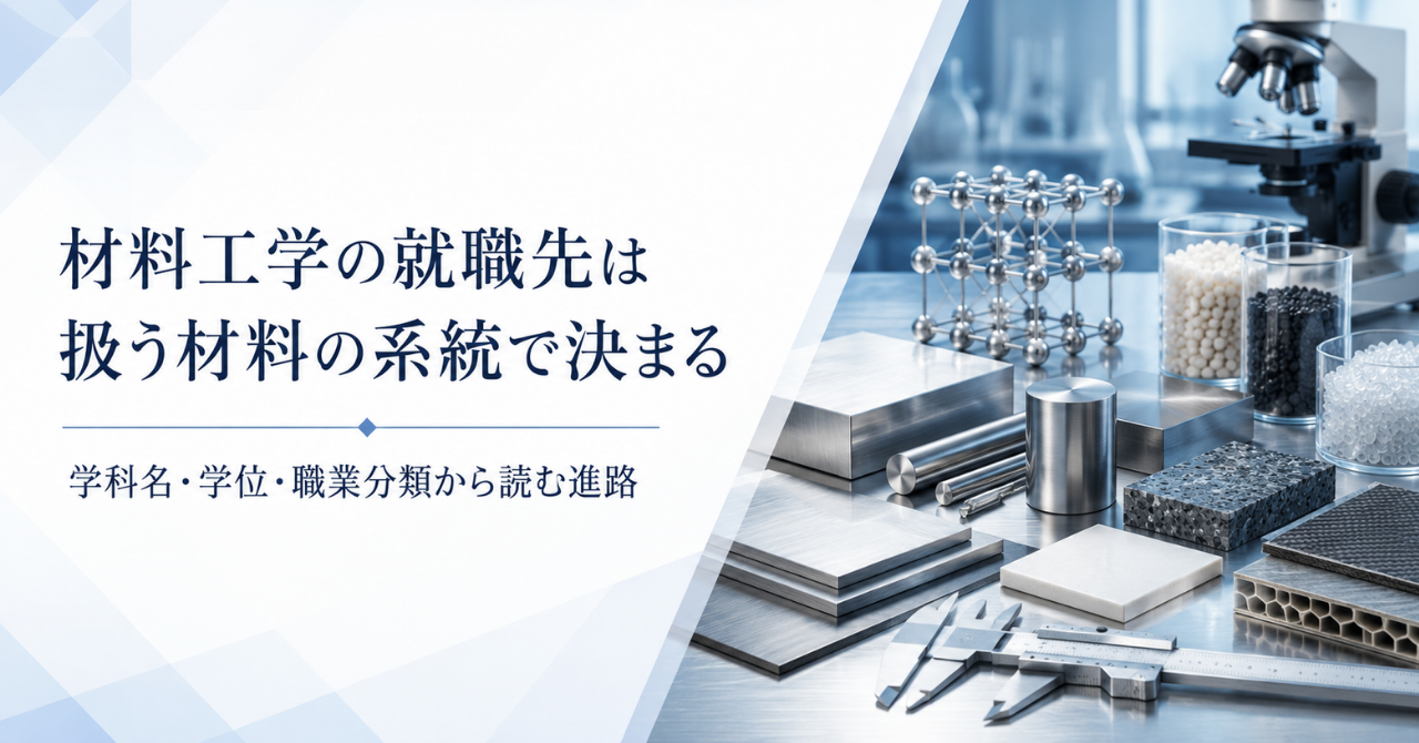 材料工学の就職先は扱う材料の系統で決まる｜学科名・学位・職業分類から読む進路