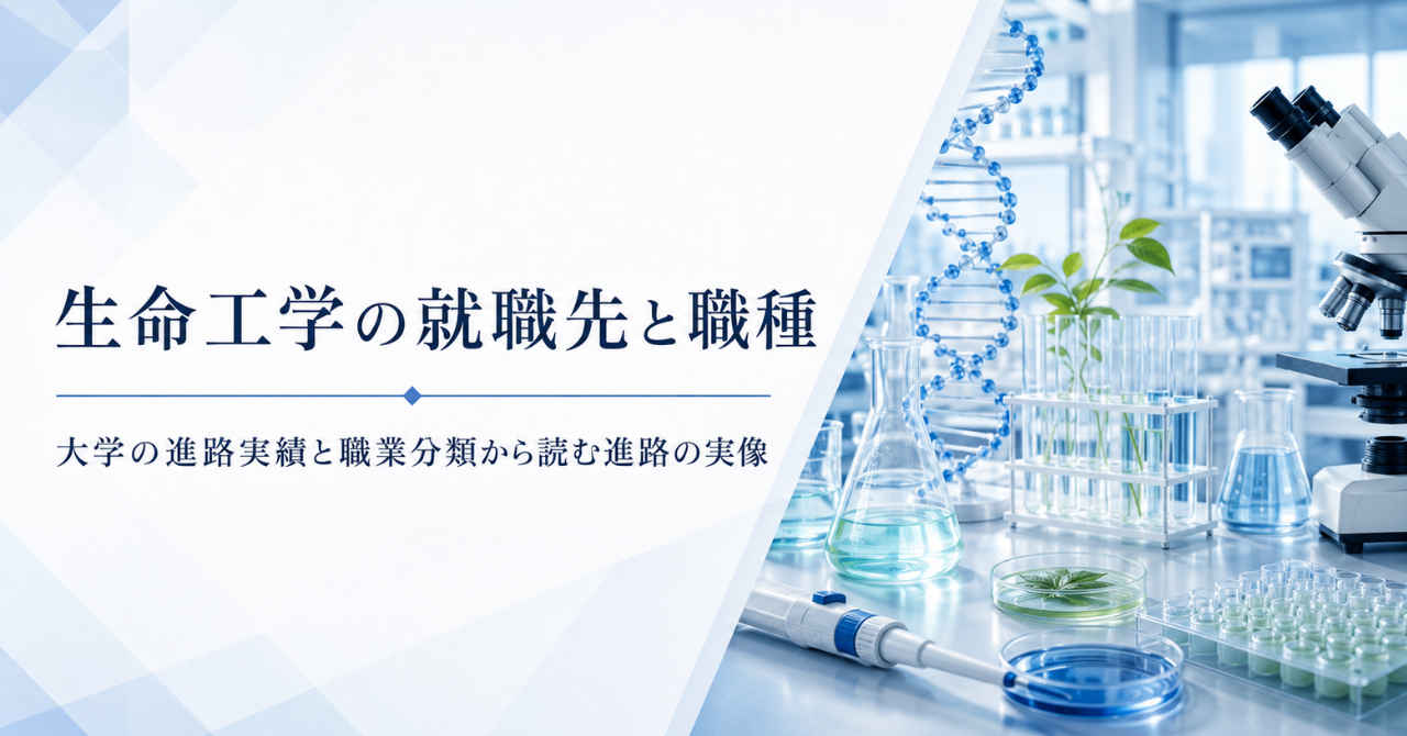 生命工学の就職先と職種｜大学の進路実績と職業分類から読む進路の実像