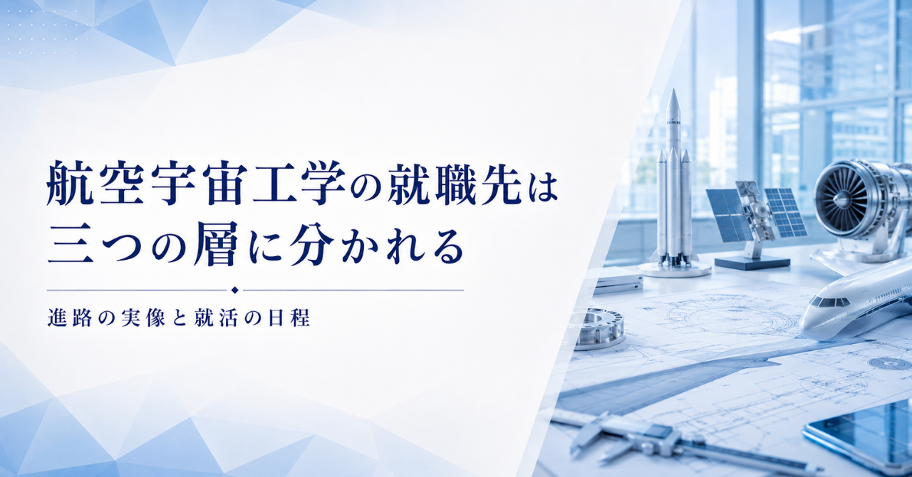 航空宇宙工学の就職先は三つの層に分かれる｜進路の実像と就活の日程