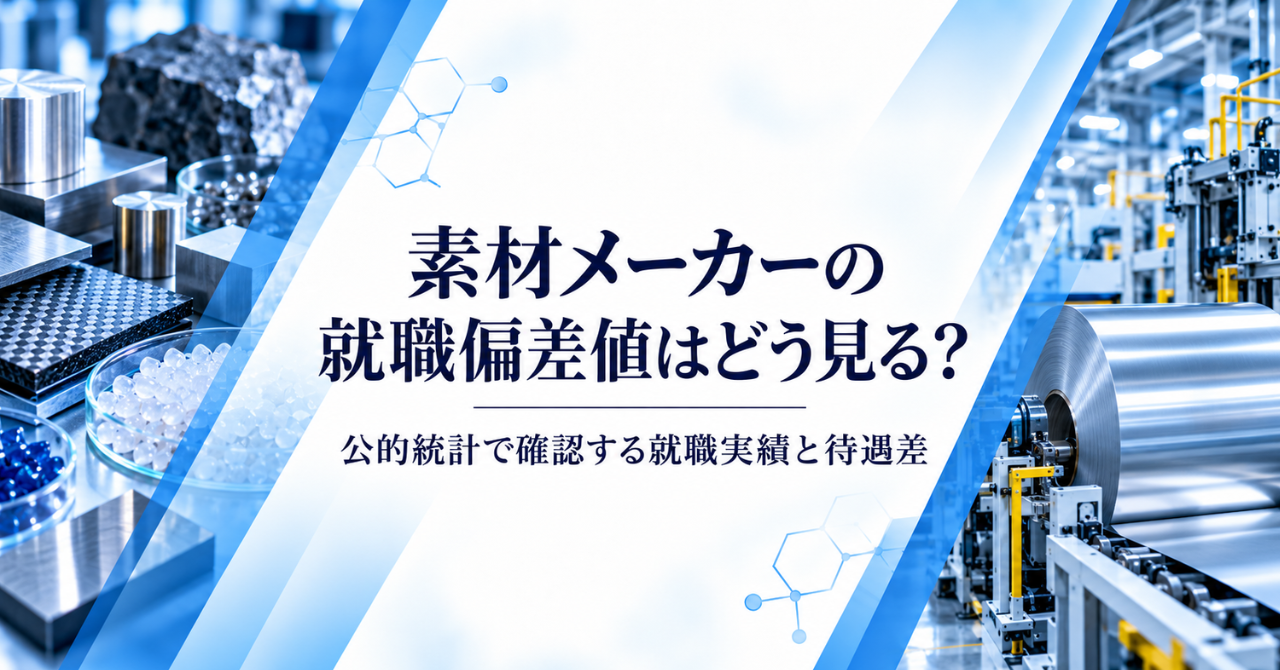 素材メーカーの就職偏差値はどう見る？公的統計で確認する就職実績と待遇差